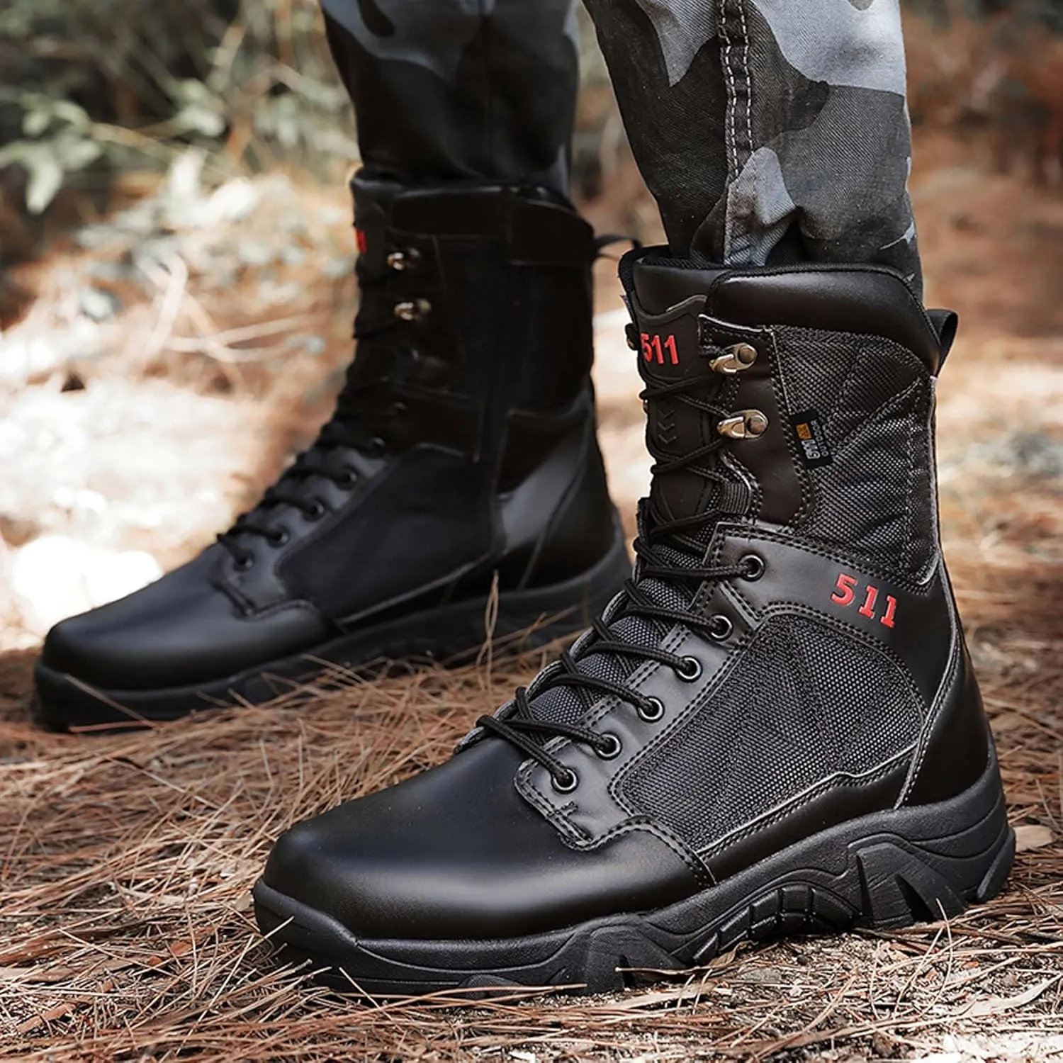 Mens Military Boots Tactical Work Boots Outdoor Hiking Motorcycle Combat Boots For Men Hunting Jungle Hiking Work Boots