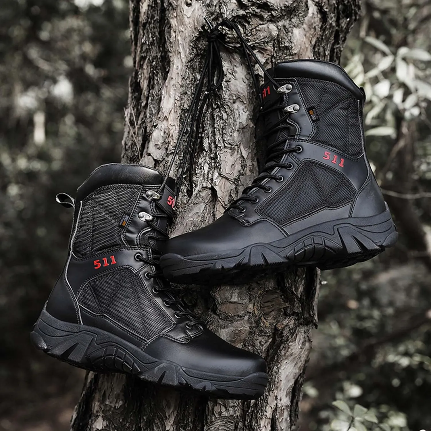Mens Military Boots Tactical Work Boots Outdoor Hiking Motorcycle Combat Boots For Men Hunting Jungle Hiking Work Boots
