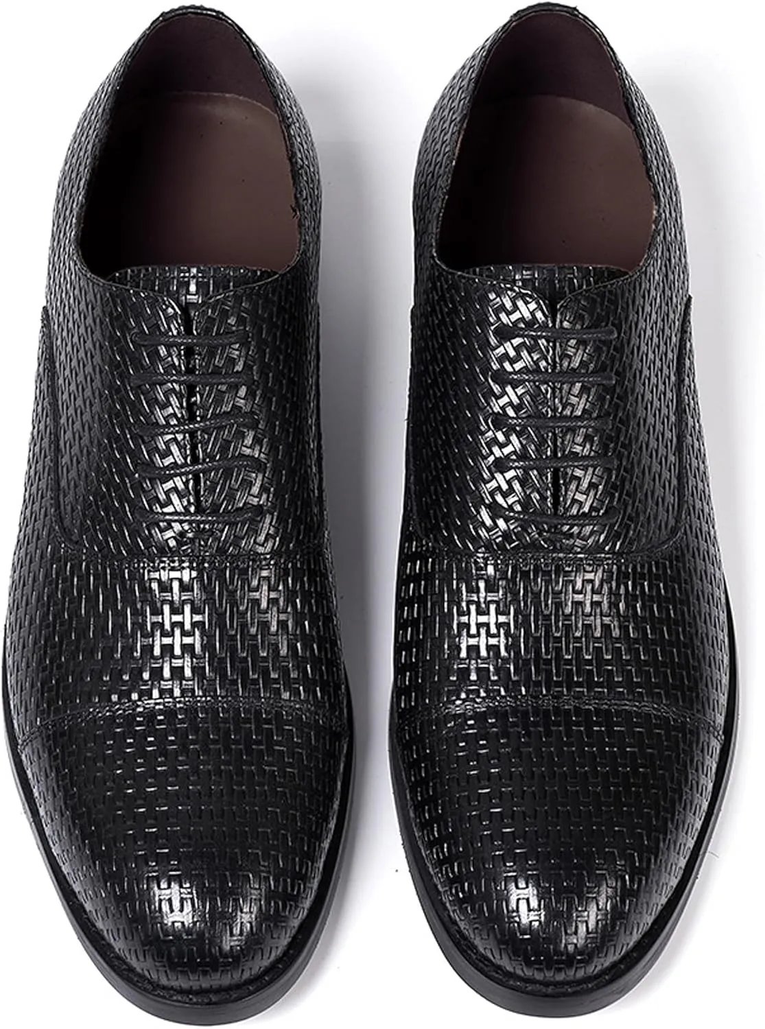 Mens Oxfords Formal Dress Suit Shoes Genunie Leather Woven Pattern Modern Shoes Men's Fashion Prom Wedding Business Casual Derby Comfortable Tuxedo Shoes for Men
