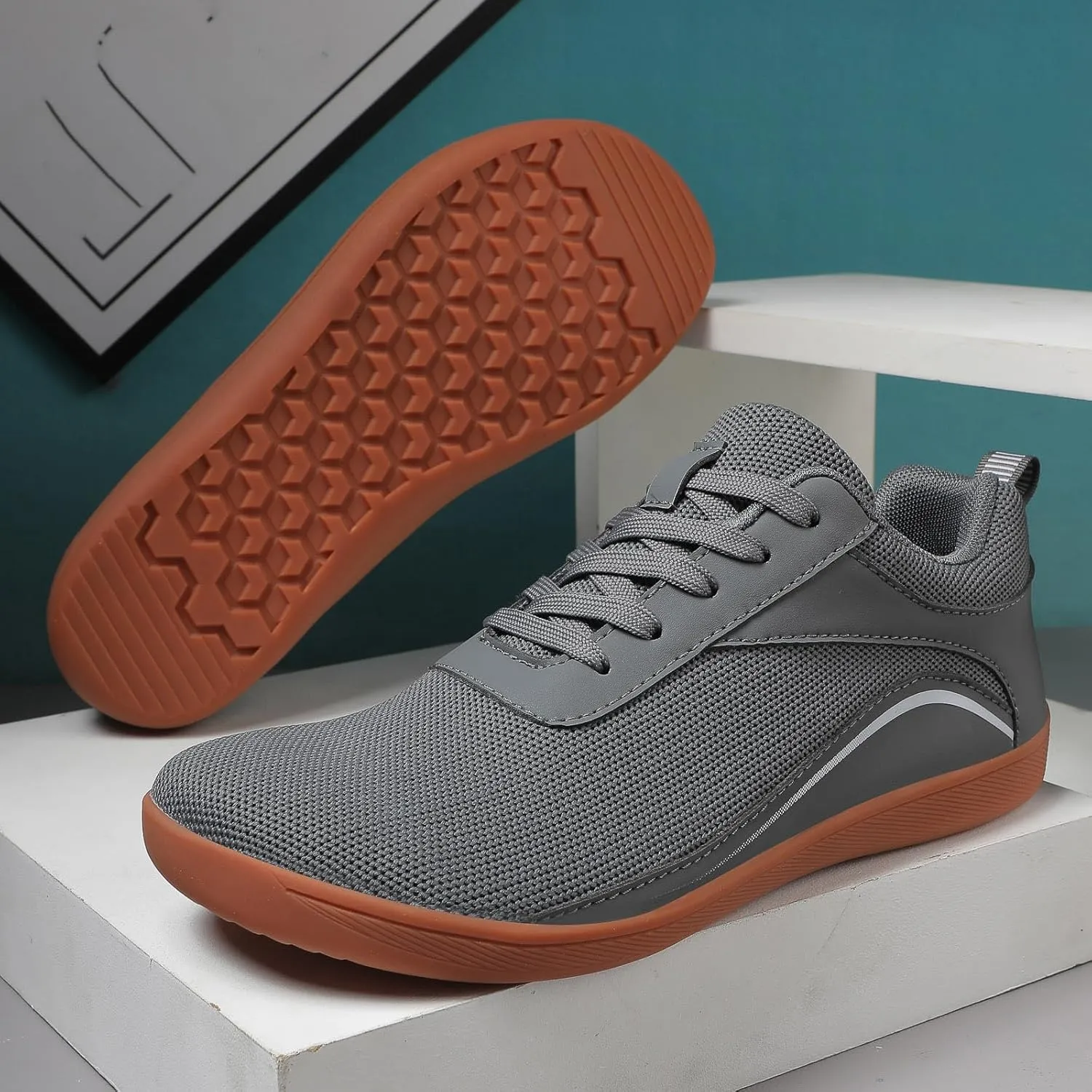 Mens Walking Shoes Wide Toe Workout Shoes Breathable Running Sneakers Lightweight Anti-Slip Training Shoes