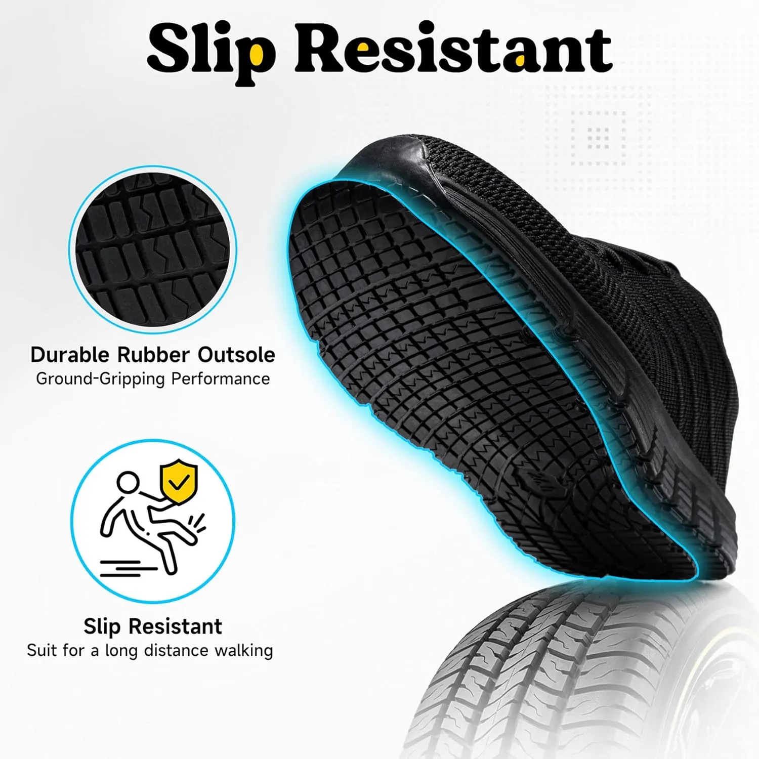 Non Slip Work Shoes for Women Food Service Lightweight Waterproof Kitchen Chef Shoe Restaurant Walking Sneakers Nursing Slip Resistant Footwear, Black
