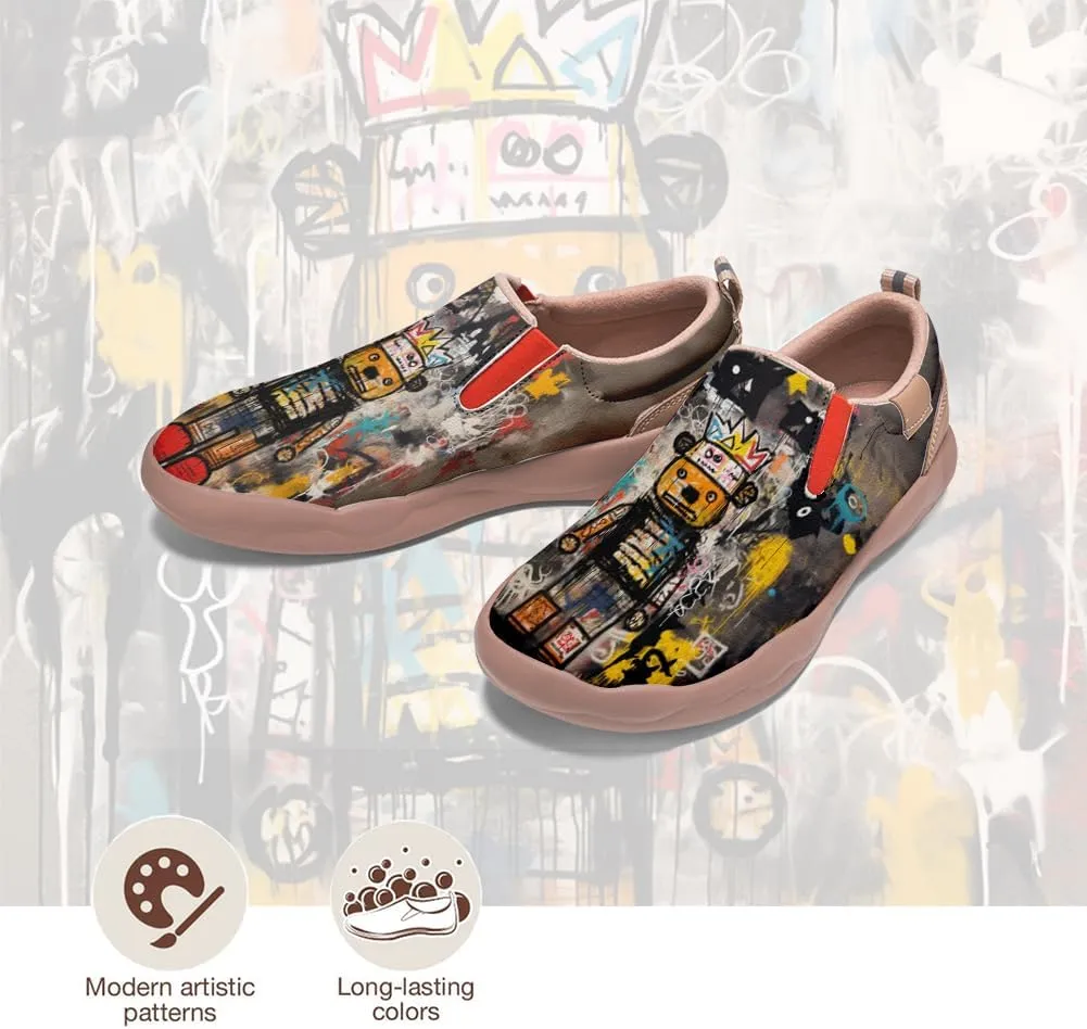 Onehorse Women's Painted Travel Shoes Comfortable Slip-Ons Casual Loafers Graffiti Fashion Sneaker
