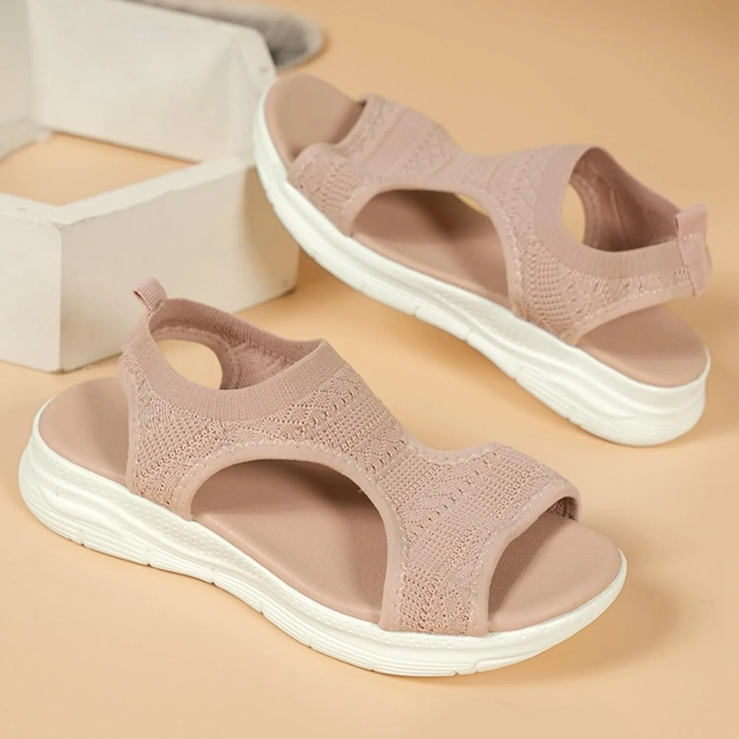Orthopedic Sandals for Women Arch Support Sandals Women's Comfortable Plantar Fasciitis Non-Slip Sandal, Casual Open Toe Mesh Sport Shoes Walking Platform Dress Sandal