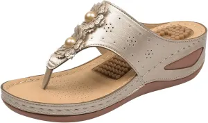 Orthopedic Sandals for Women Arch Support Wild Flip Flops Beach Wedge Platform Sandals Wide Feet Arch Support Wedge Sandals for Women Comfortable Platform Women Sandals Orthopedic