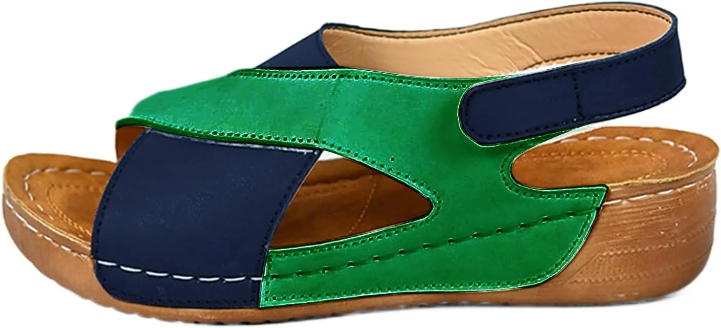 Orthopedic Wedge Sandals for Women 2025 Comfortable Cross Strappy Beach Non Slip Sandals Open Toe Soft Cushion Footbed Shoes Indoor Outdoor