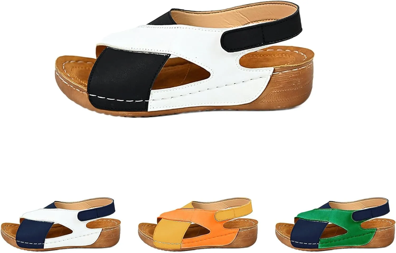 Orthopedic Wedge Sandals for Women 2025 Comfortable Cross Strappy Beach Non Slip Sandals Open Toe Soft Cushion Footbed Shoes Indoor Outdoor
