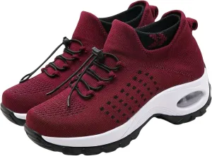 Orthowear Shoes for Women Lightweight Comfortable Stretch Cushion Sneakers Athletic Mesh Hollow Out Platform Loafers Slip On Air Wear Nurse Shoes
