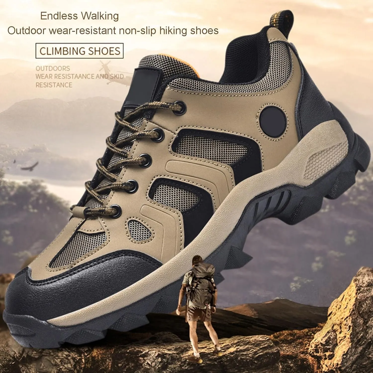 Outdoor Hiking Shoes, Mesh Breathable Outdoor Hiking Shoes Training Shoes Men Casual Sneakers Running Tide Shoes