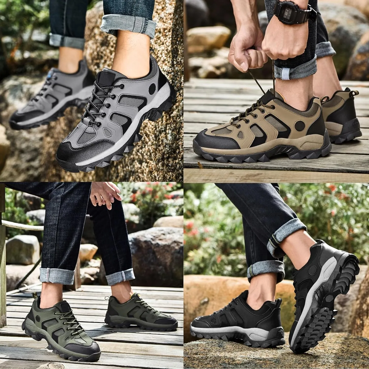 Outdoor Hiking Shoes, Mesh Breathable Outdoor Hiking Shoes Training Shoes Men Casual Sneakers Running Tide Shoes