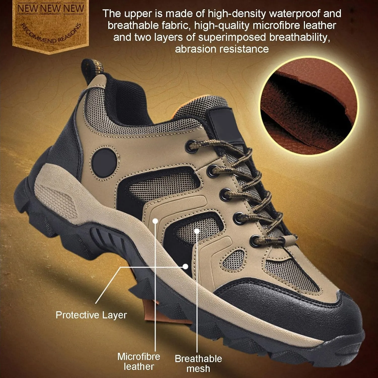 Outdoor Hiking Shoes, Mesh Breathable Outdoor Hiking Shoes Training Shoes Men Casual Sneakers Running Tide Shoes