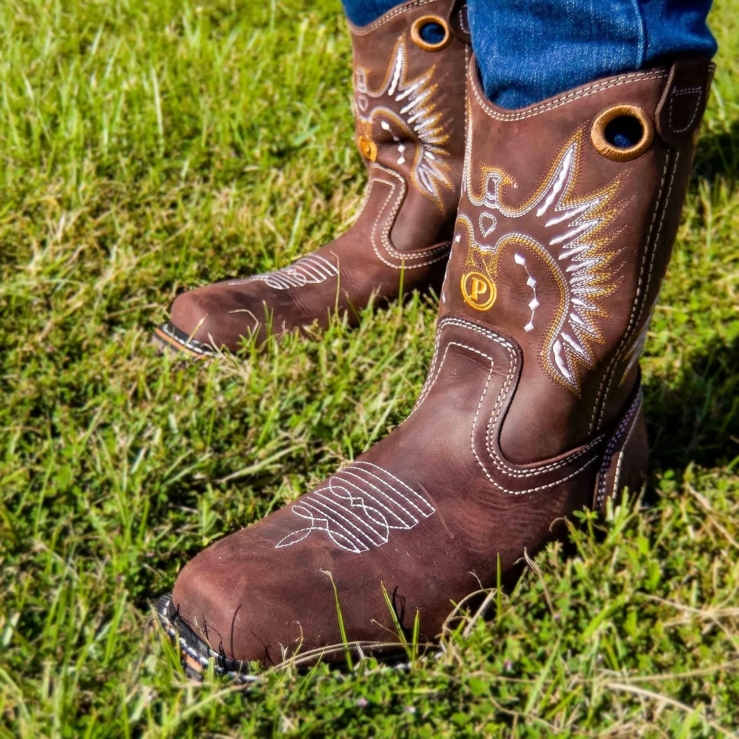PRADERA Men's Tracker Vintage Safety Toe Work Boots