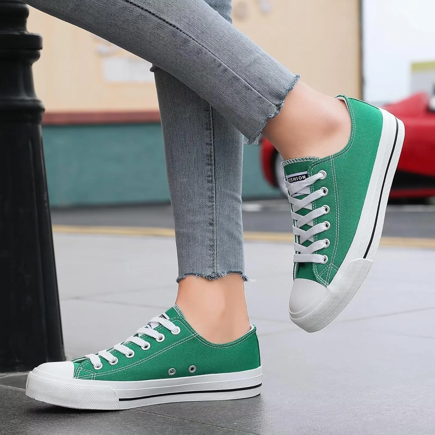 Rorbte Womens Canvas Sneakers for Women Classic Low Top Lace Up Canvas Shoes Womens Fashion Tennis Canvas Shoes Casual Comfortable for Walking