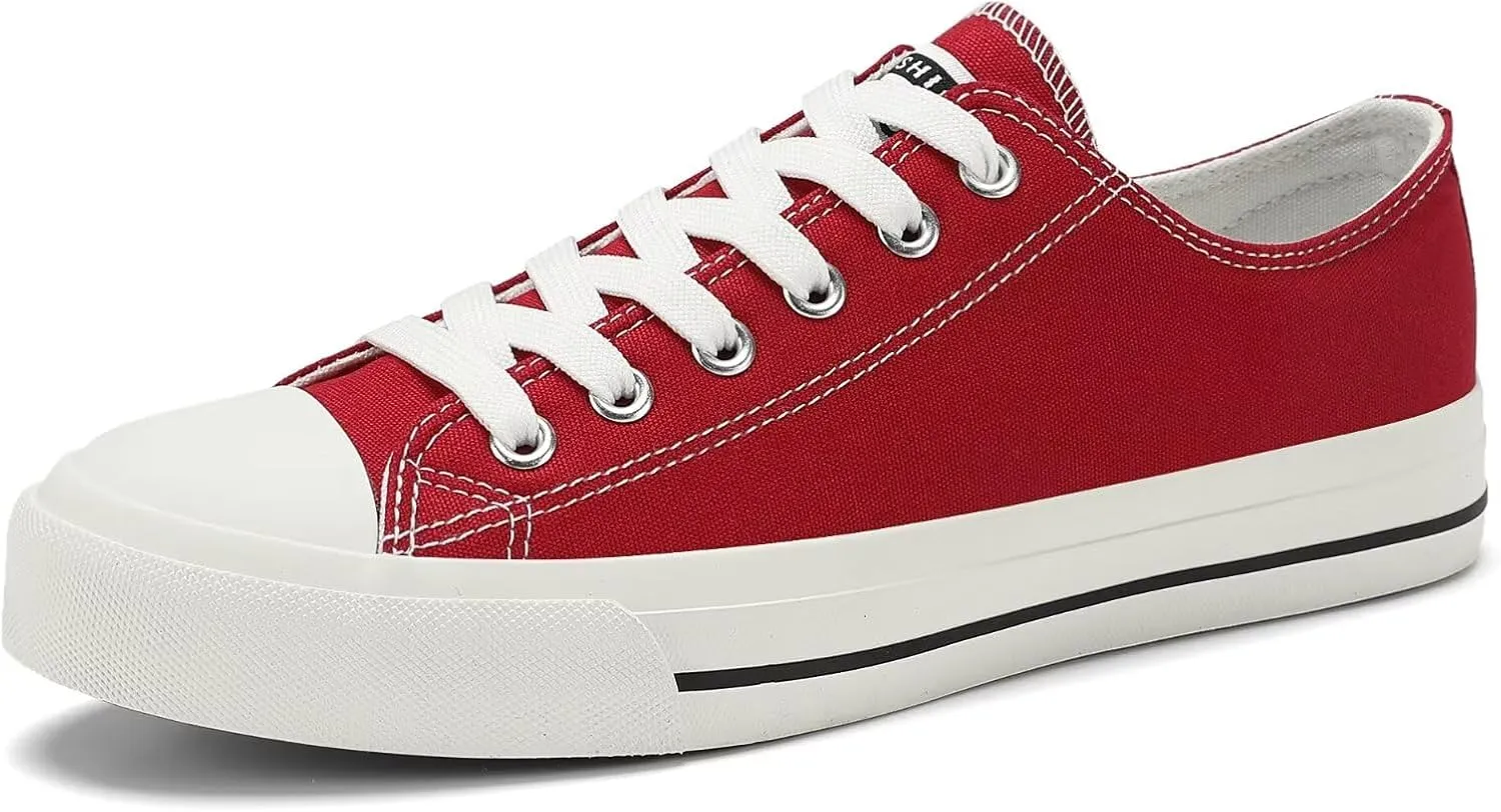 Rorbte Womens Canvas Sneakers for Women Classic Low Top Lace Up Canvas Shoes Womens Fashion Tennis Canvas Shoes Casual Comfortable for Walking