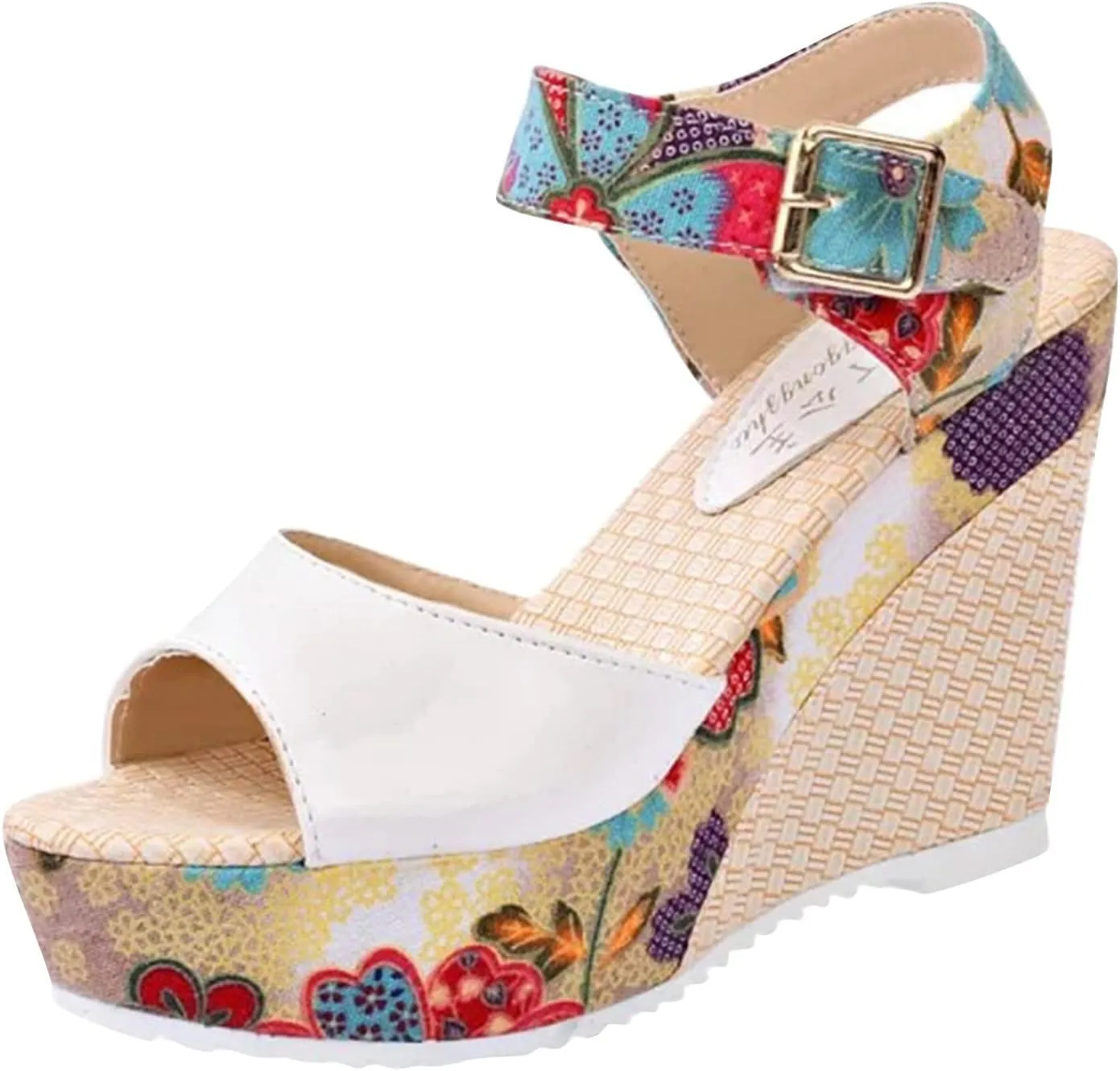 Sandals for Women Platform Ankle Strap Peep Toe Wedge Sandals Concise Casual Summer Womens Shoes High Heels