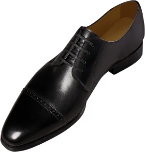 Santimon Mens Black Dress Shoes Oxfords Leather Captoe Derby Fashion Formal Dress Casual Shoes for Men
