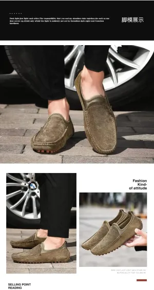 Santimon Men's Driving Penny Loafers Suede Moccasins Slip On Casual Dress Boat Shoes