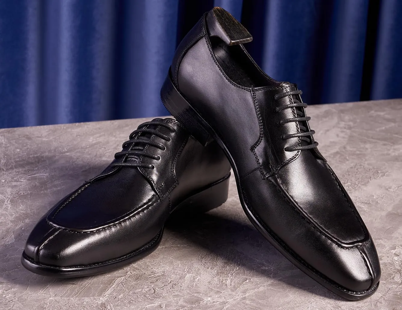 Santimon Men's Oxfords Black Dress Shoes Men Leather Lace Up Derby Fashion Business Casual Dress Oxford Shoes for Men