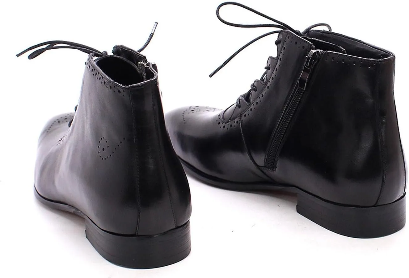 Santimon Men's Oxfords Boots Formal Dress Ankle Boots Genunie Leather Wingtips Brogues Chelsea Boots Men's Fashion Prom Wedding Business Causal Tuxedo Western Boots