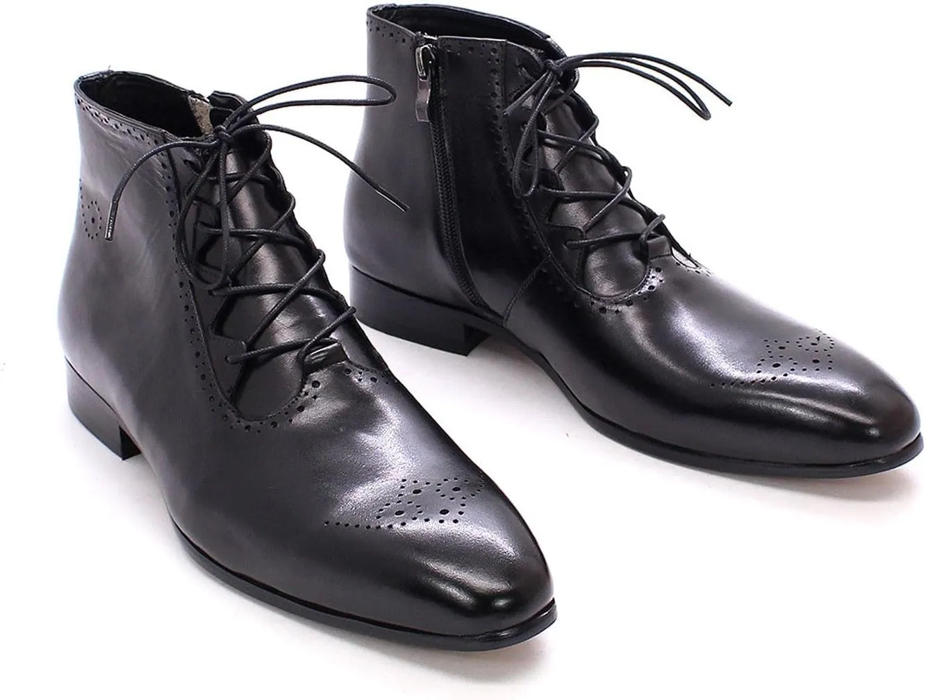 Santimon Men's Oxfords Boots Formal Dress Ankle Boots Genunie Leather Wingtips Brogues Chelsea Boots Men's Fashion Prom Wedding Business Causal Tuxedo Western Boots