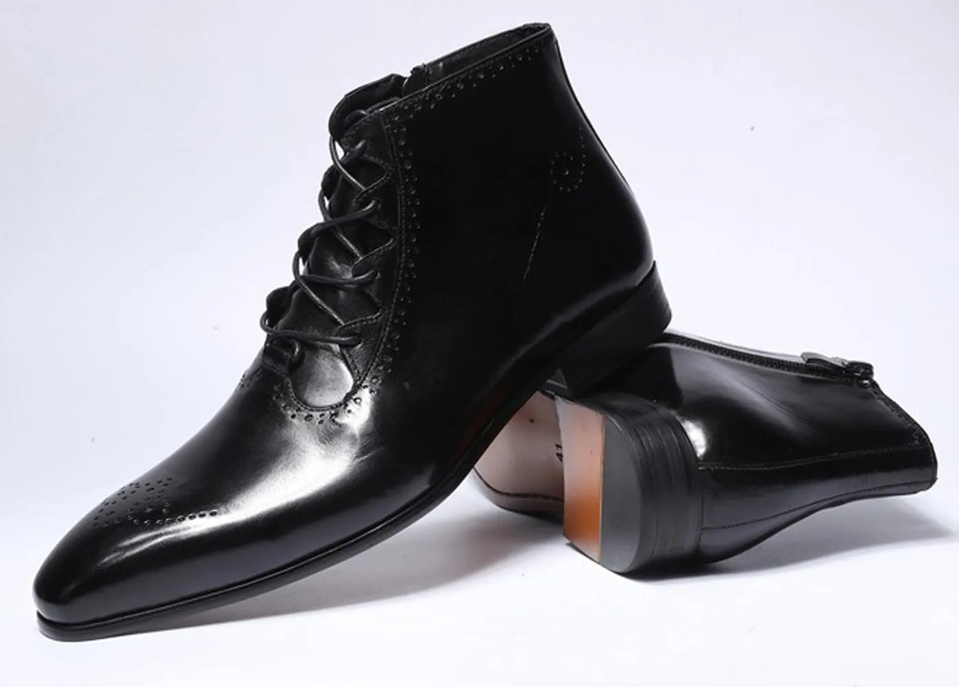 Santimon Men's Oxfords Boots Formal Dress Ankle Boots Genunie Leather Wingtips Brogues Chelsea Boots Men's Fashion Prom Wedding Business Causal Tuxedo Western Boots