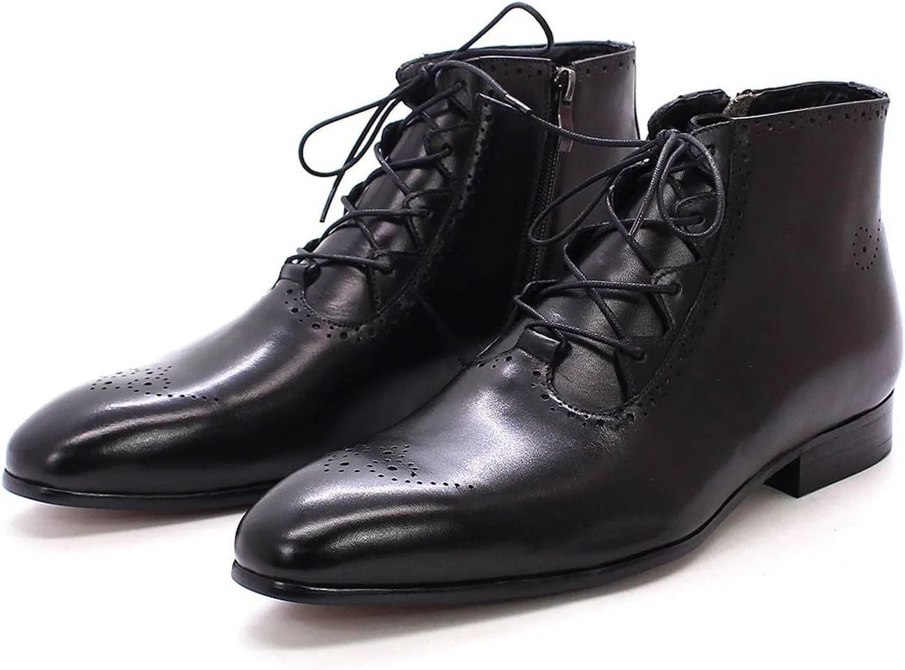 Santimon Men's Oxfords Boots Formal Dress Ankle Boots Genunie Leather Wingtips Brogues Chelsea Boots Men's Fashion Prom Wedding Business Causal Tuxedo Western Boots