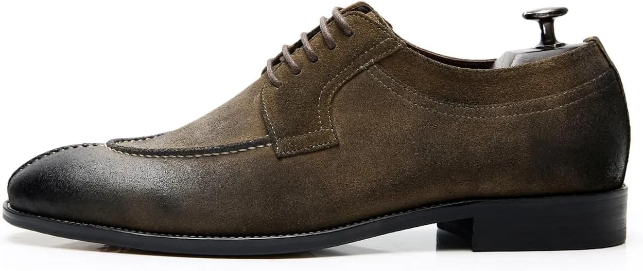 Santimon Men's Oxfords Brown Dress Shoes for Men Formal Fashion Business Casual Derby Brogues Wedding Leather Shoes