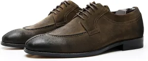 Santimon Men's Oxfords Brown Dress Shoes for Men Formal Fashion Business Casual Derby Brogues Wedding Leather Shoes