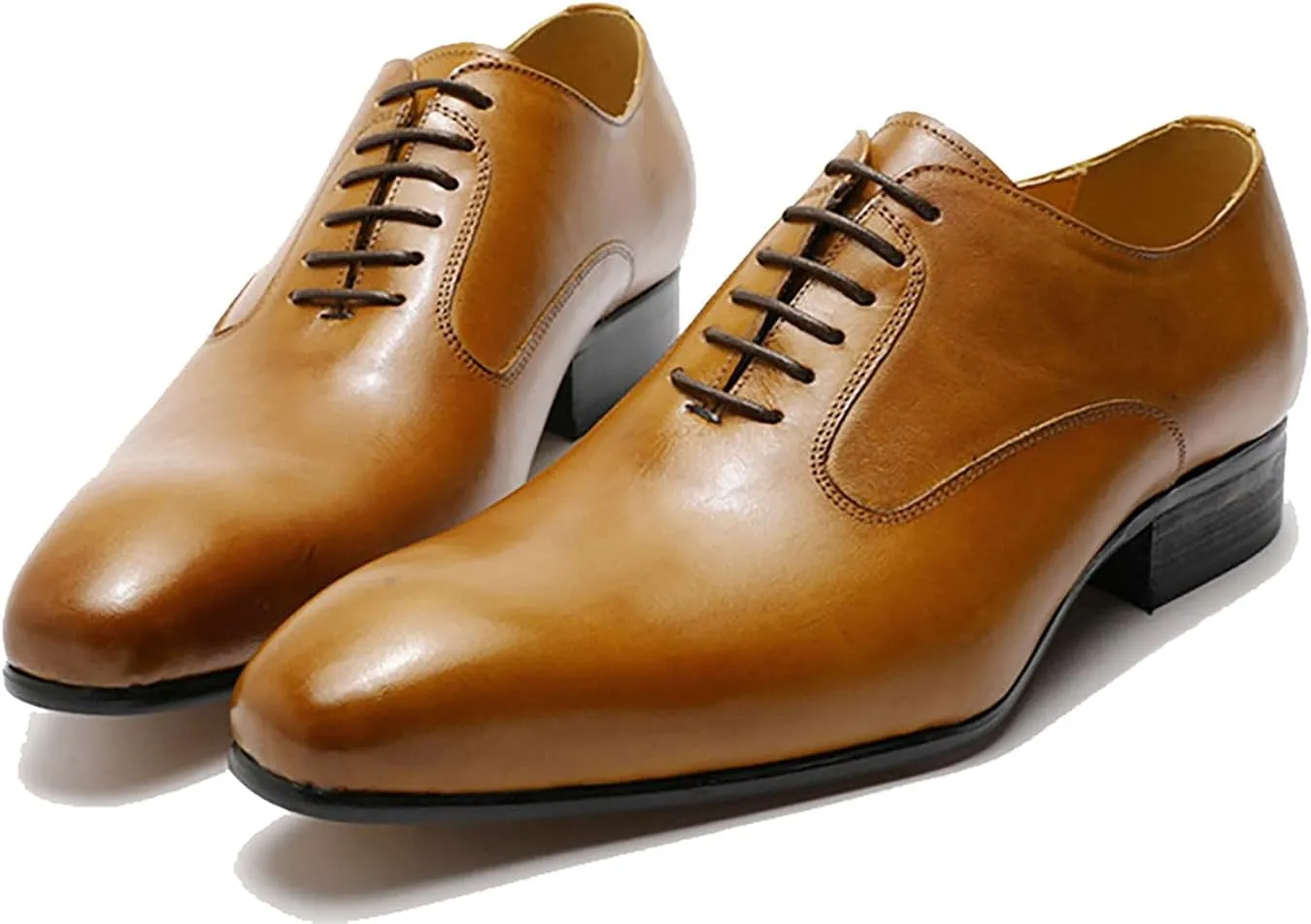 Santimon Mens Oxfords Formal Dress Suit Shoes Genunie Leather Plain Toe Modern Prom Derby Men's Prom Wedding Business Causal Fashion Comfortable Tuxedo Shoes for Men
