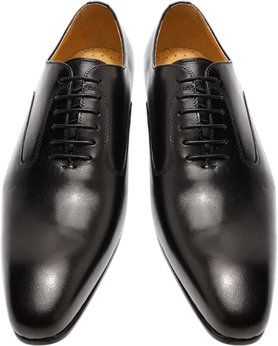 Santimon Mens Oxfords Formal Dress Suit Shoes Genunie Leather Plain Toe Modern Prom Derby Men's Prom Wedding Business Causal Fashion Comfortable Tuxedo Shoes for Men