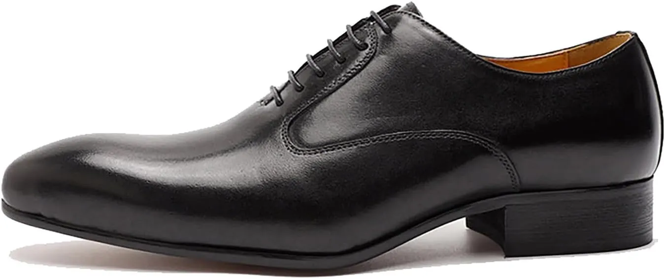 Santimon Mens Oxfords Formal Dress Suit Shoes Genunie Leather Plain Toe Modern Prom Derby Men's Prom Wedding Business Causal Fashion Comfortable Tuxedo Shoes for Men