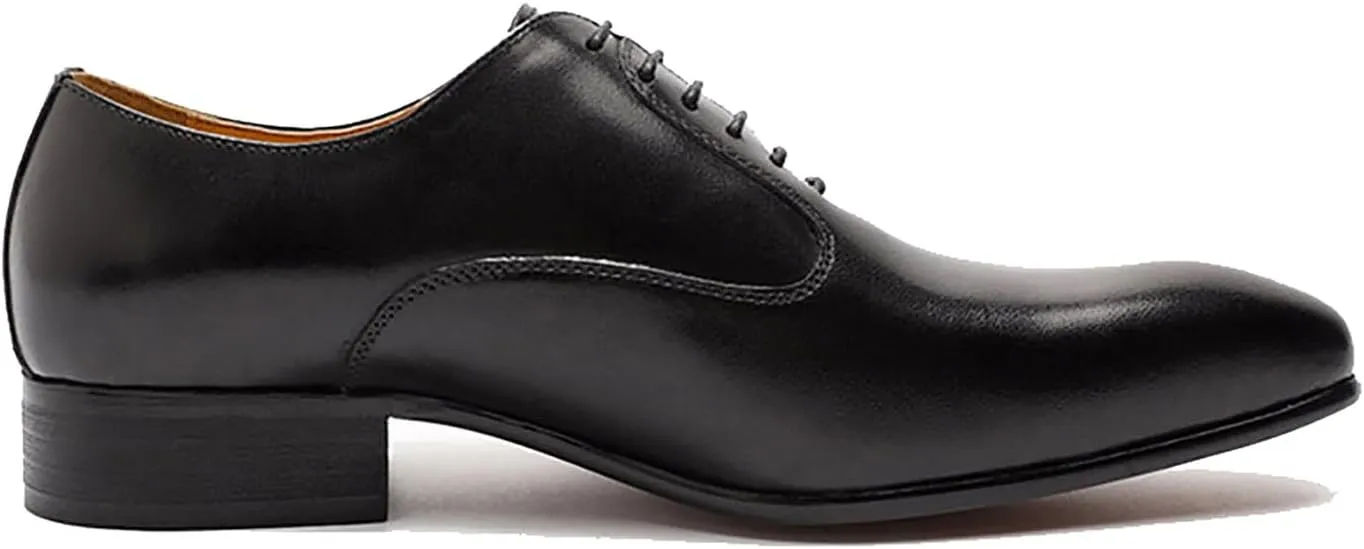 Santimon Mens Oxfords Formal Dress Suit Shoes Genunie Leather Plain Toe Modern Prom Derby Men's Prom Wedding Business Causal Fashion Comfortable Tuxedo Shoes for Men