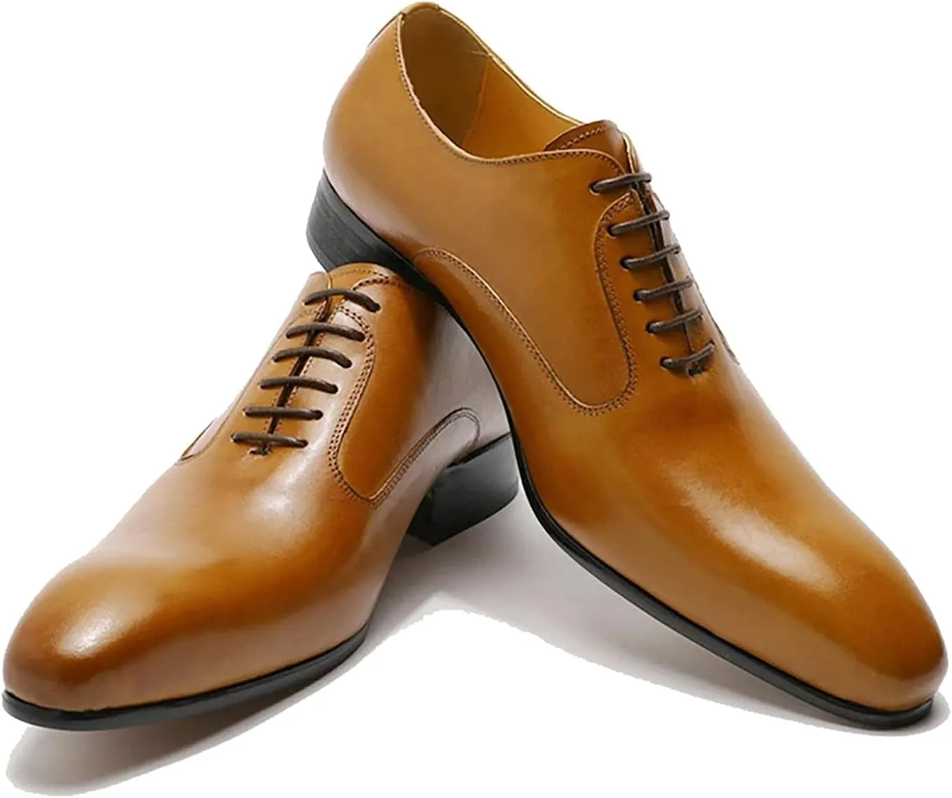 Santimon Mens Oxfords Formal Dress Suit Shoes Genunie Leather Plain Toe Modern Prom Derby Men's Prom Wedding Business Causal Fashion Comfortable Tuxedo Shoes for Men