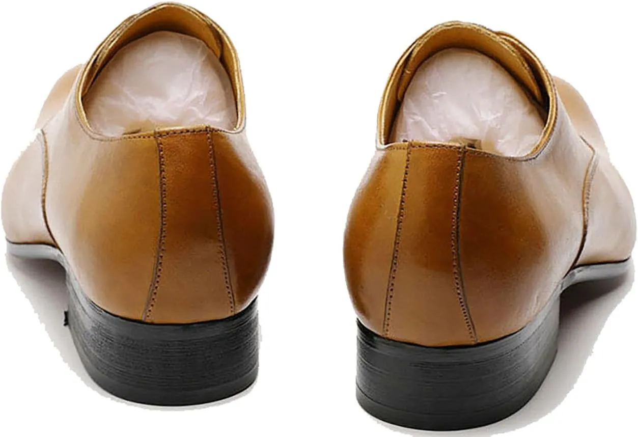 Santimon Mens Oxfords Formal Dress Suit Shoes Genunie Leather Plain Toe Modern Prom Derby Men's Prom Wedding Business Causal Fashion Comfortable Tuxedo Shoes for Men