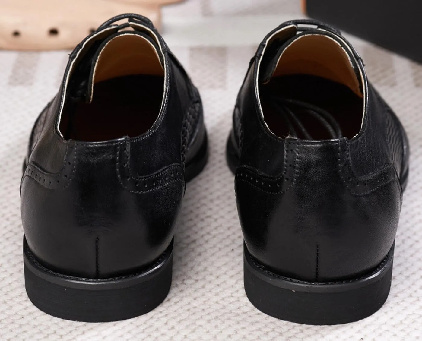 Santimon Mens Oxfords Shoes Formal Dress Derby Genunie Leather Wingtip Toe Modern Suit Shoes Men's Fashion Prom Wedding Business Causal Comfortable Tuxedo Shoes for Men
