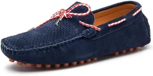Santimon Men's Suede Loafers Moccasin Driving Shoes Slip On Flats Boat Shoes