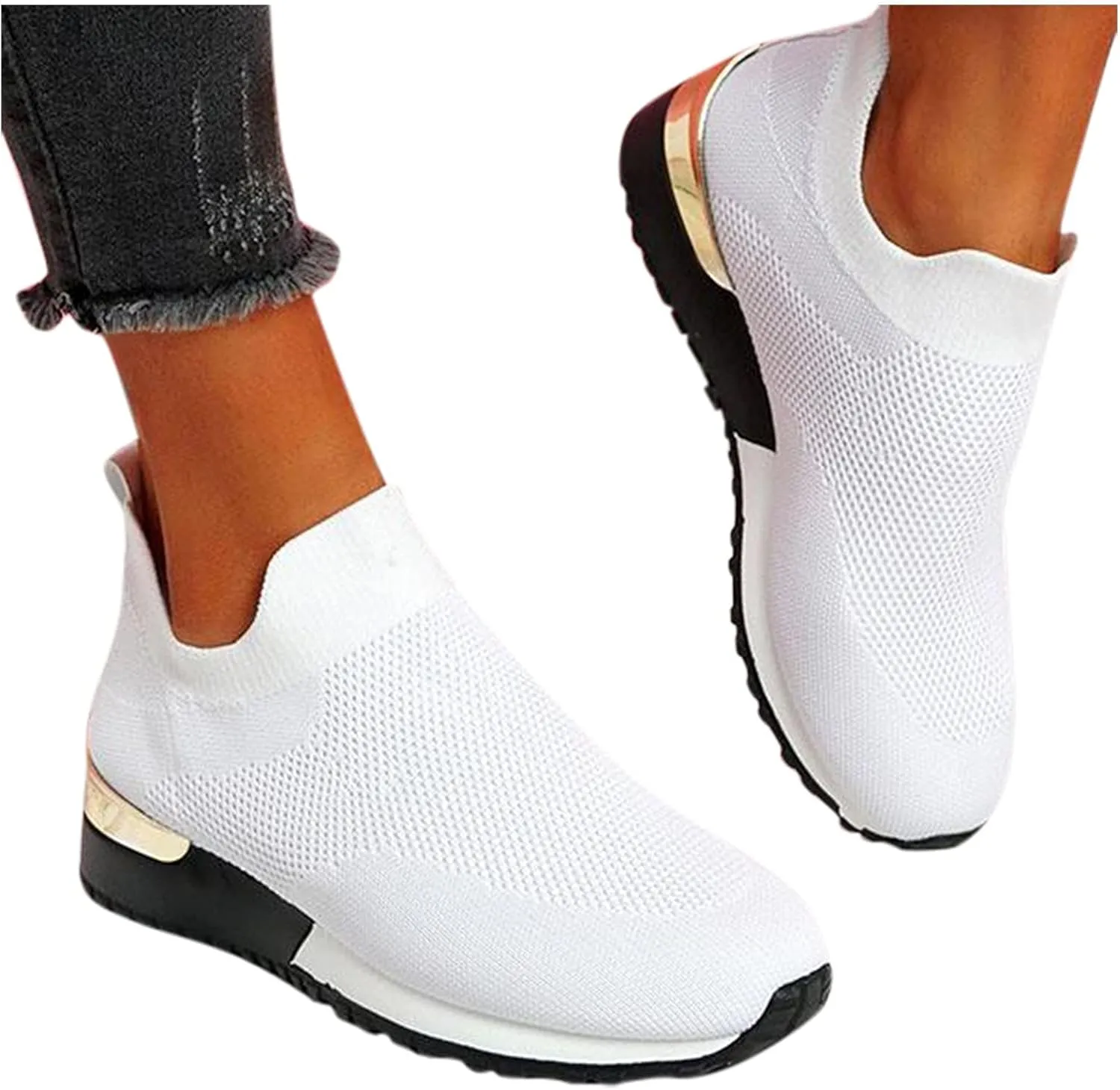 SBGMoSJ Womens High Top Sneakers Fashion Orthopedic Black Work Shoes for Women Slip On Tennis Shoes Women Wide Womens Running Shoes Size 10 Wide Extra Wide Slip On Tennis Shoes for Women