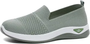 Slip On Orthopedic Sneakers Women Woven Orthopedic Breathable Soft Shoes Walking Flying Sneakers Diabetic Foam Walking Shoes Lightweight Wide Width Soft Sole Arch Support Non-Slip Shoe