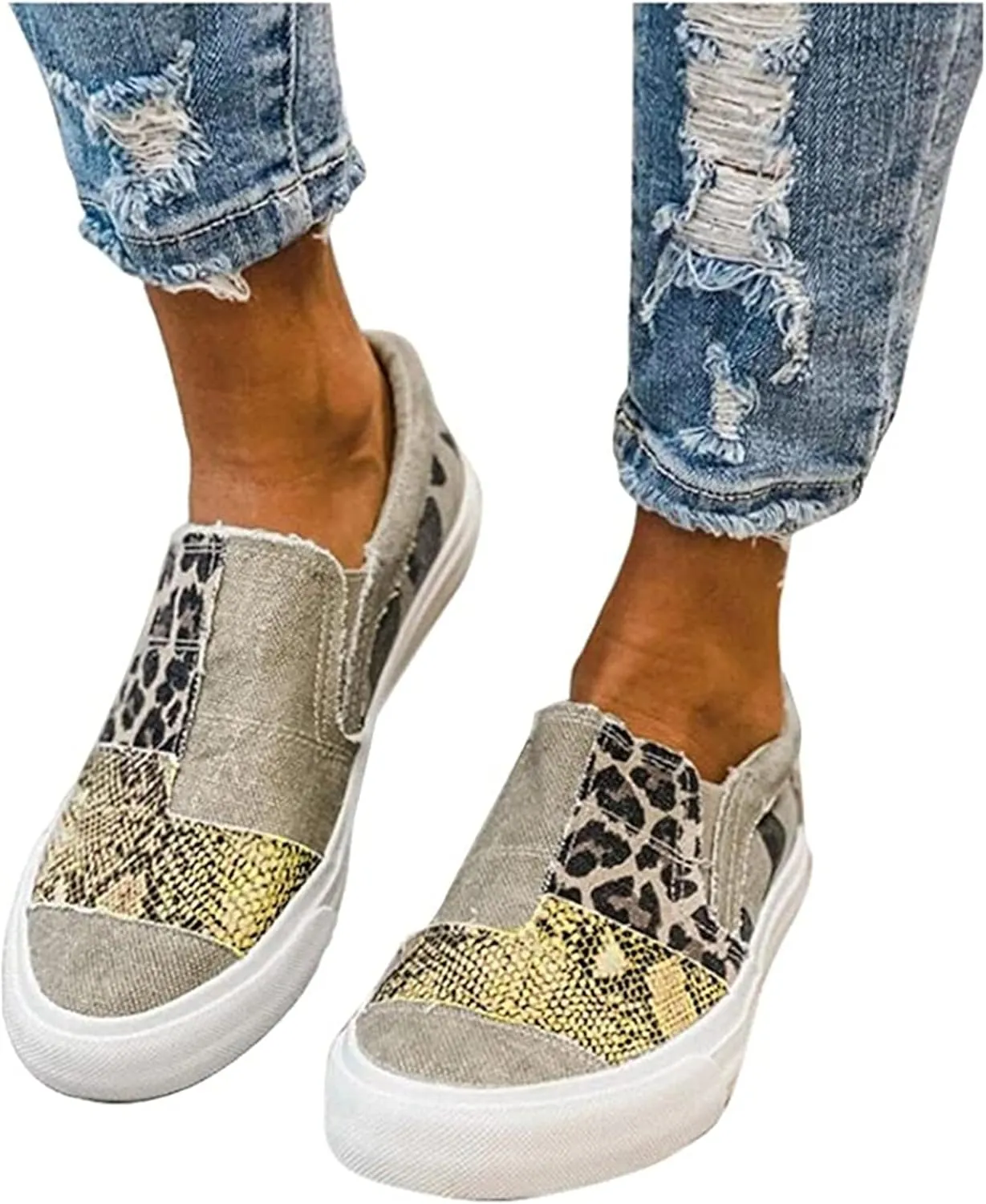 Sneakers For Women Walking Shoes Arch Support Women's Fashion Canvas Shoes Round Toe Lightweight Non-Slip Flat Shoes Classic Casual Fall Soft Comfort Breathable Low Top Walking Sneakers Loafers