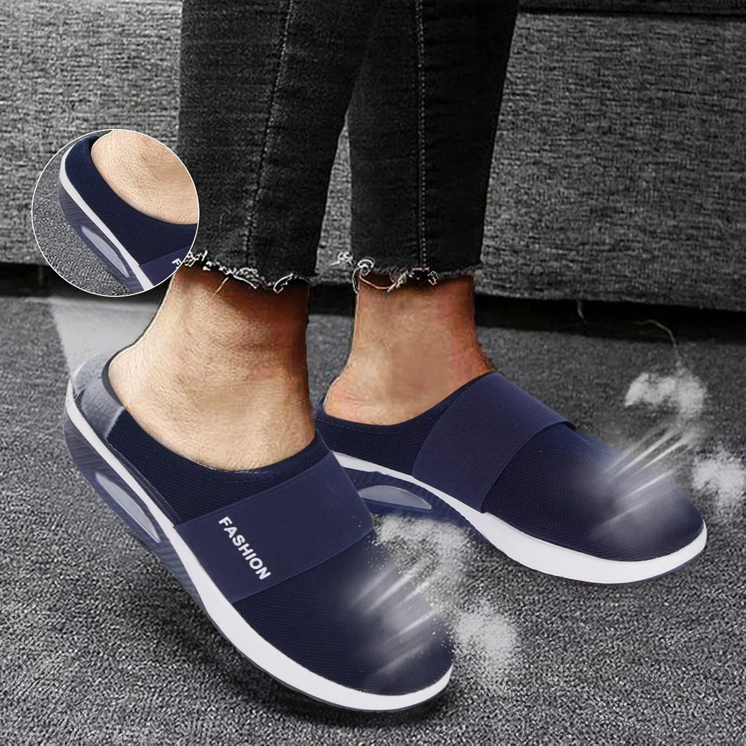 Stylish Platform Sneakers for Women 2023 Zapatos Mocasines para Mujer Black Sneakers for Women Slip Ons Womens Fashion Platform Sneakers 2023 Slip On Walking Shoes Women Wide