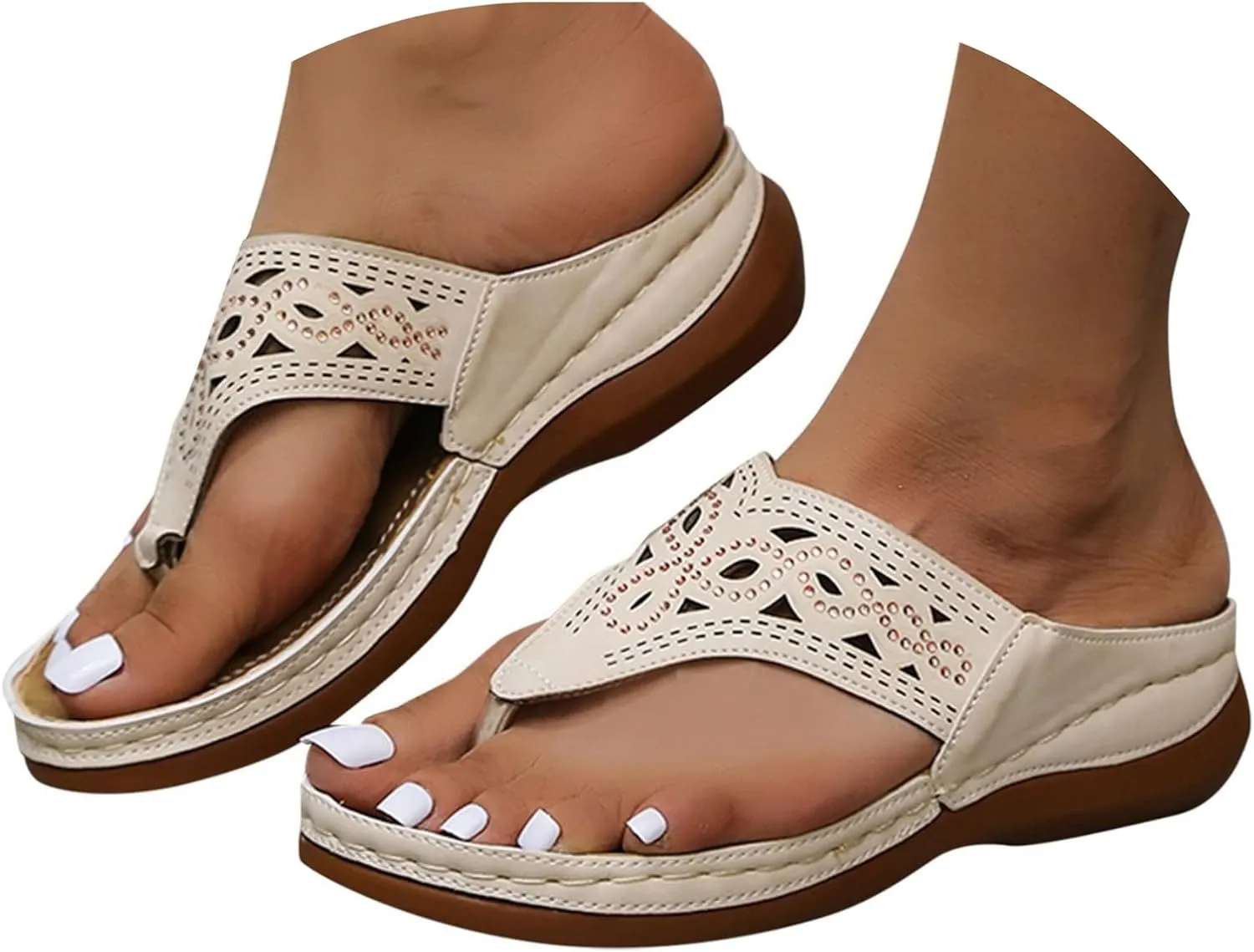 Summer beach Sandals for Women 2025 Wedge Comfortable Orthopedic Arch Support Wedge Shoes Womens Dressy Casual Walking