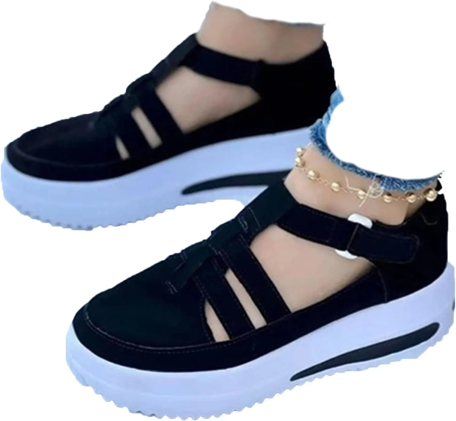 Swezida Shoes, Swezida Women Casual Walking Shoes, Women Casual Walking Shoes Orthopedic Arch Diabetes Support 2023 (Black,42)