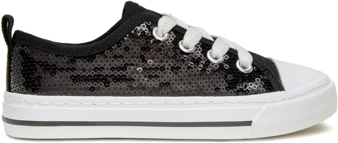 ToandonToddler Kids Sneakers Sparkle Fashion Glitter Sequins Canvas Shoes