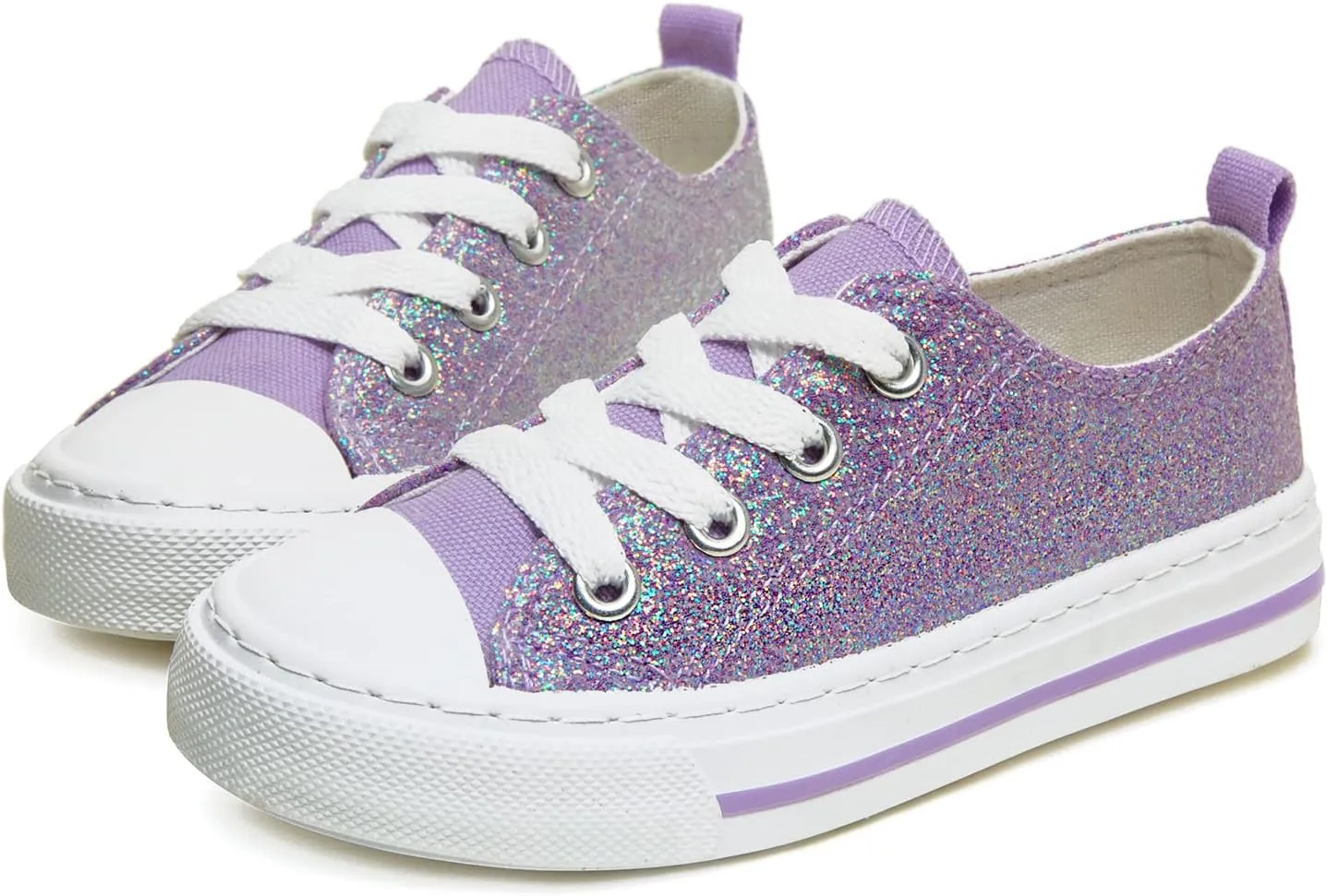 ToandonToddler Kids Sneakers Sparkle Fashion Glitter Sequins Canvas Shoes