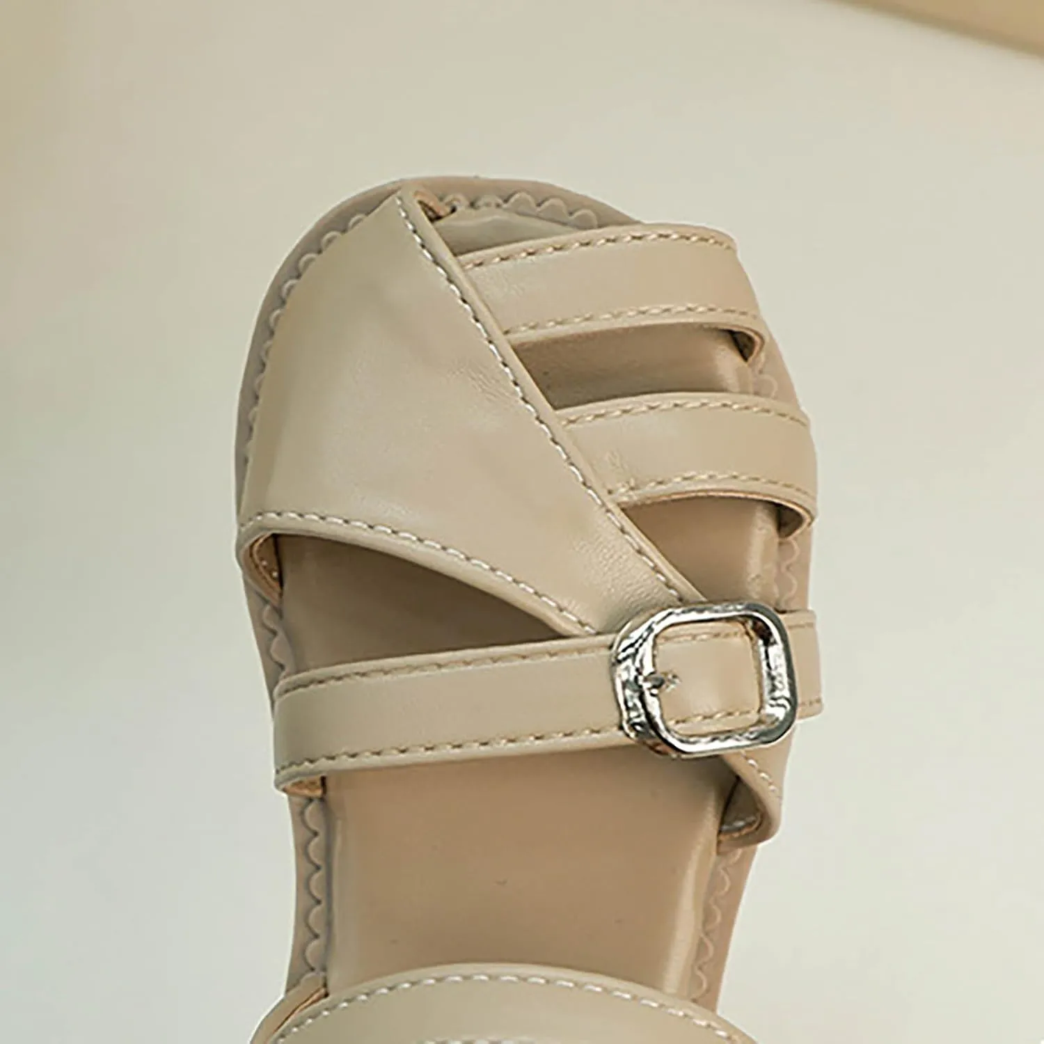 Toddler Brown Sandals Closed Toe Girl Toddler Girls Sandals Soft Rubber Princess Flat Shoes Summer Flower Girl Shoes