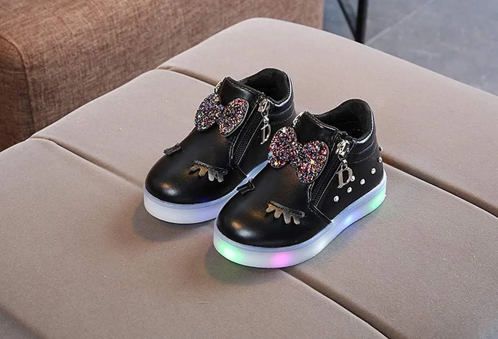 Toddler Girls Led Boots Kids Light Up Sneakers Flashing Breathable Casual Sport Walking Shoes Outdoor Water Shoes