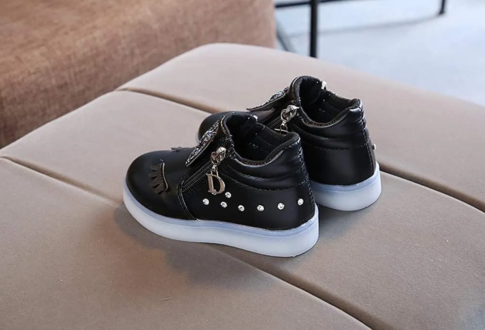 Toddler Girls Led Boots Kids Light Up Sneakers Flashing Breathable Casual Sport Walking Shoes Outdoor Water Shoes