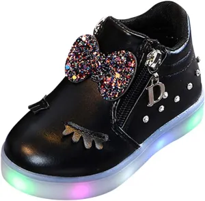 Toddler Girls Led Boots Kids Light Up Sneakers Flashing Breathable Casual Sport Walking Shoes Outdoor Water Shoes