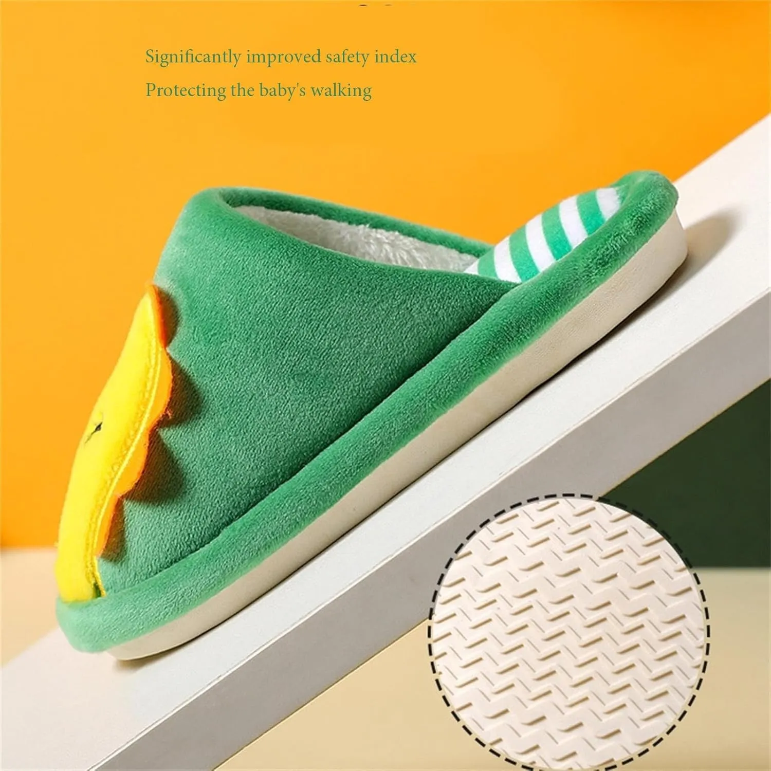 Toddler Shoes Girls Open Toe Home Slippers Cute Dinosaur House Slippers Kids Cotton Lined Winter Shoes Boys