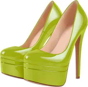 VERISSON Fashionable Slip-on High Heeled Platform Pumps Stiletto Court Shoes for Wedding Dress