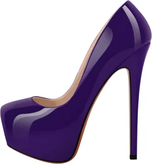 VERISSON Fashionable Slip-on High Heeled Platform Pumps Stiletto Court Shoes for Wedding Dress